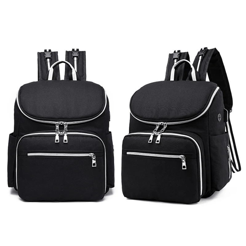 

Large Capacity Polyester Backpack Handbag Wear-resistant 2 Pieces Set Bag for Travel Shopping Popular