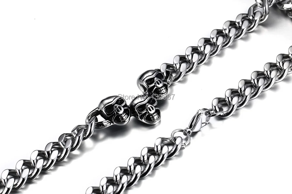 High Quality Punk Silver Heavy 145g 22'' Men Gothic Stainless Steel