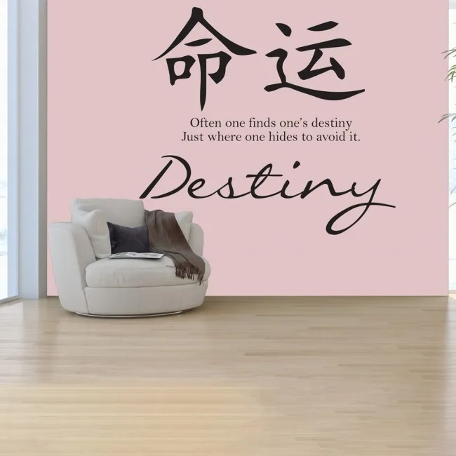 Destiny Chinese character Wall Stickers For Living Room Chinese Proverb