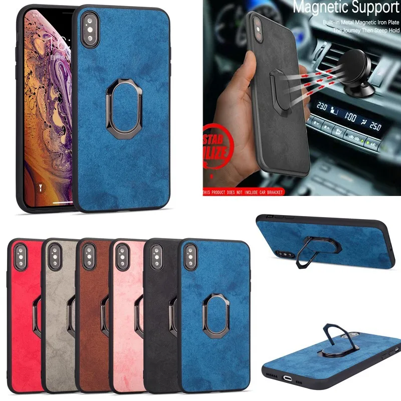 

Phone Case For iPhone 6 6S 7 8 XS Max Luxury Finger Ring Holder Stand Case For Samsung Galaxy S8 S9 S7 Note 8/9 Protective Cover