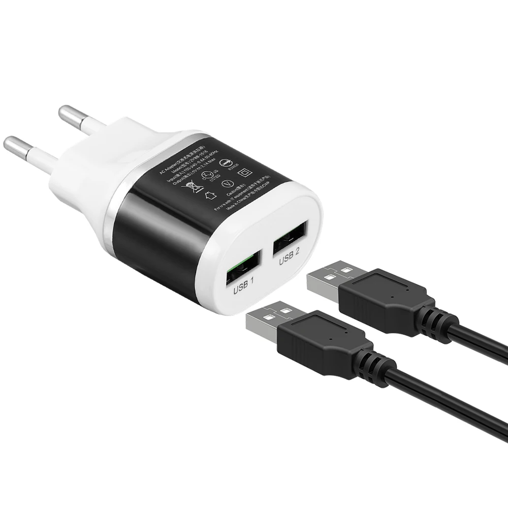 5 فولت 2a 2 ميناء المزدوج مزدوج usb محول الطاقة ac الجدار شاحن السفر آيفون 6 6 ثانية زائد 5 ثانية سامسونج الهواتف الذكية اللوحي eu/لنا قابس