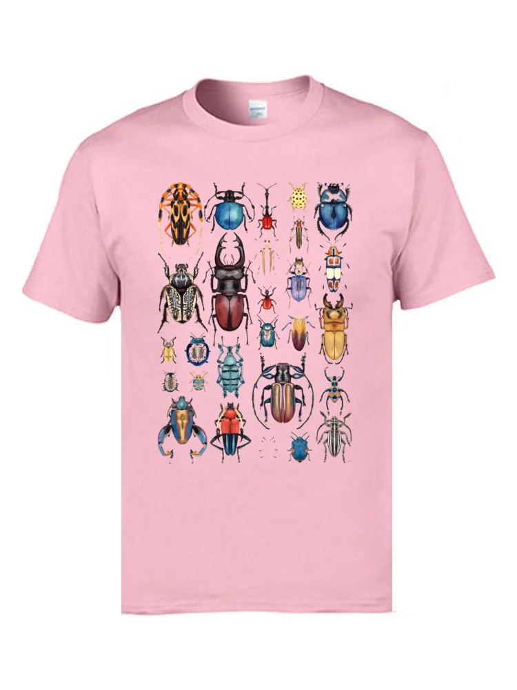 Коллекция жуков, насекомых, принт с животными, футболка, хлопок, повседневные футболки, объемные, простые, 3D, дизайнерская одежда, мужские рубашки - Цвет: Розовый