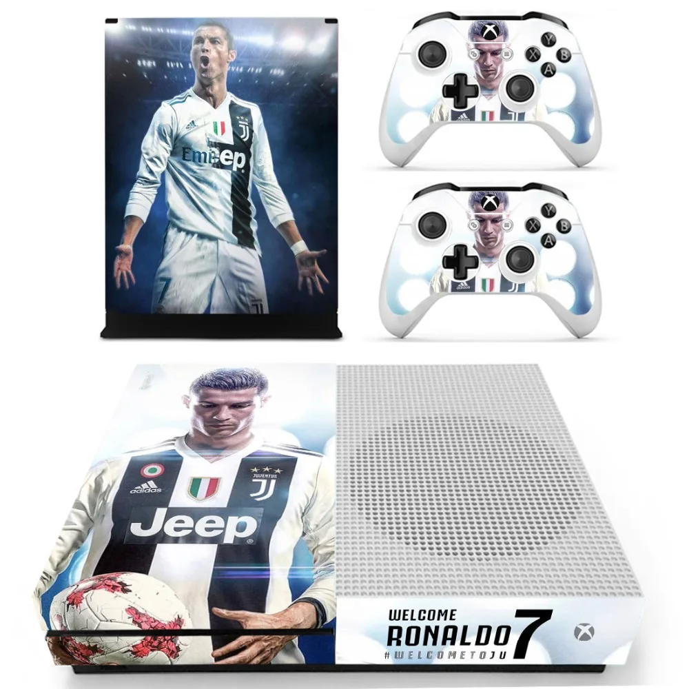 New Skin Sticker Decal For Xbox One S Console and Controllers for Xbox One Slim Skin Stickers Vinyl - Juventus Cristiano Ronaldo