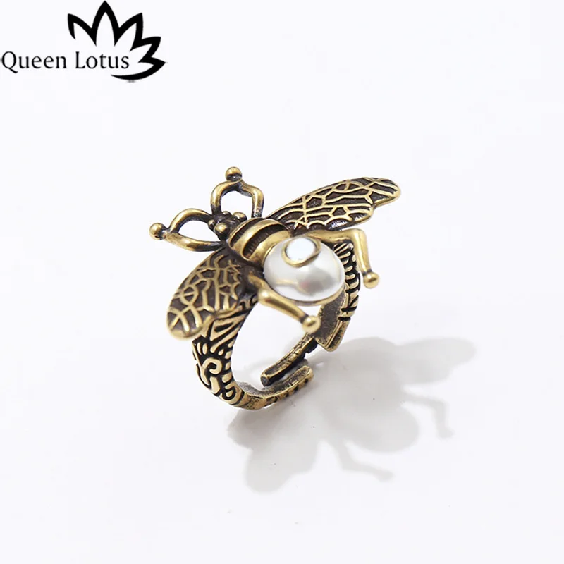 

Queen Lotus 2019 New Brand Design Honeybee Animal Rings For Women Lady Jewelry Gift High Quality