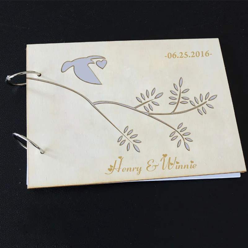 Details About Buythrow Wedding Guestbook Wood Guest Book Customized Photo Album Wedding