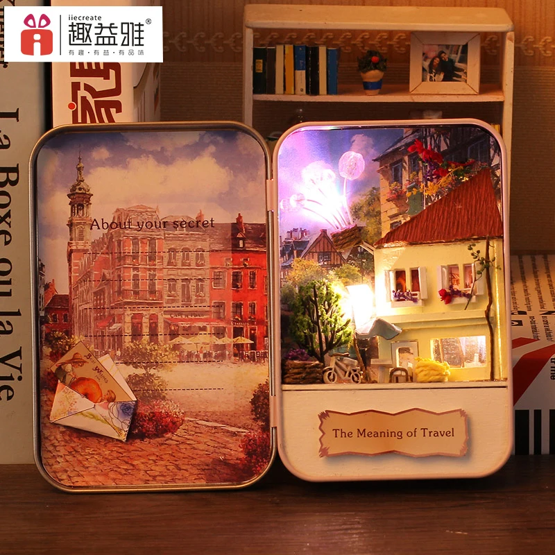Смысл путешествия мини Кукольный дом игрушки 3D Деревянный DIY мебель ручной