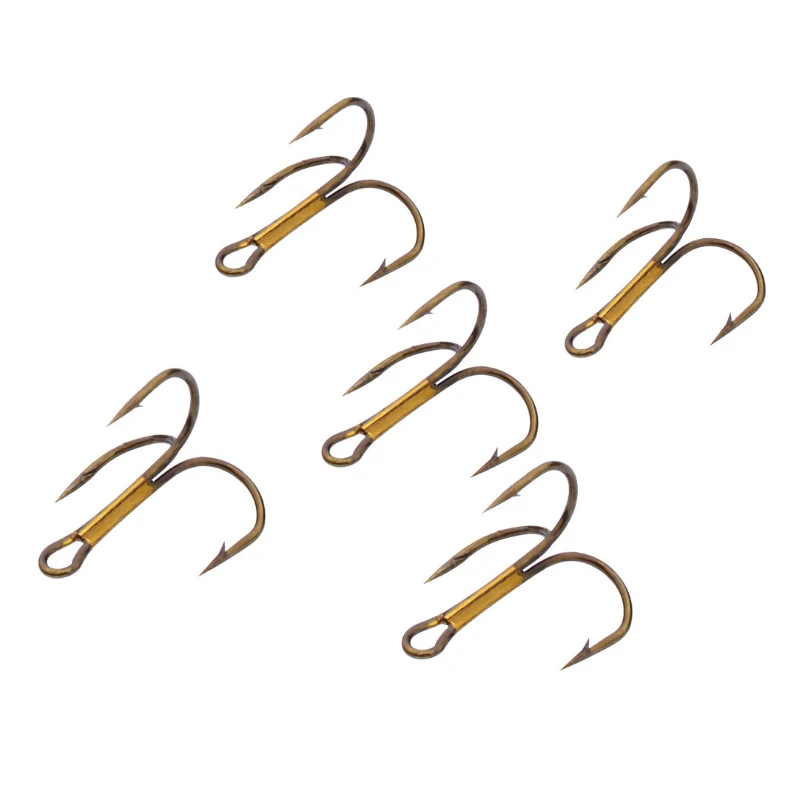 PRO BEROS 100pcs/pack Super Sharp Barbed Hook Treble Fishing Hooks 2/4/6/8/10/12/14# High Carbon Steel Tackle Fishhooks