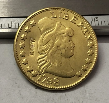 

1798 US TURBAN HEAD $5 24K gold plated Dollar Exact copy ( Two Type Choose any one)