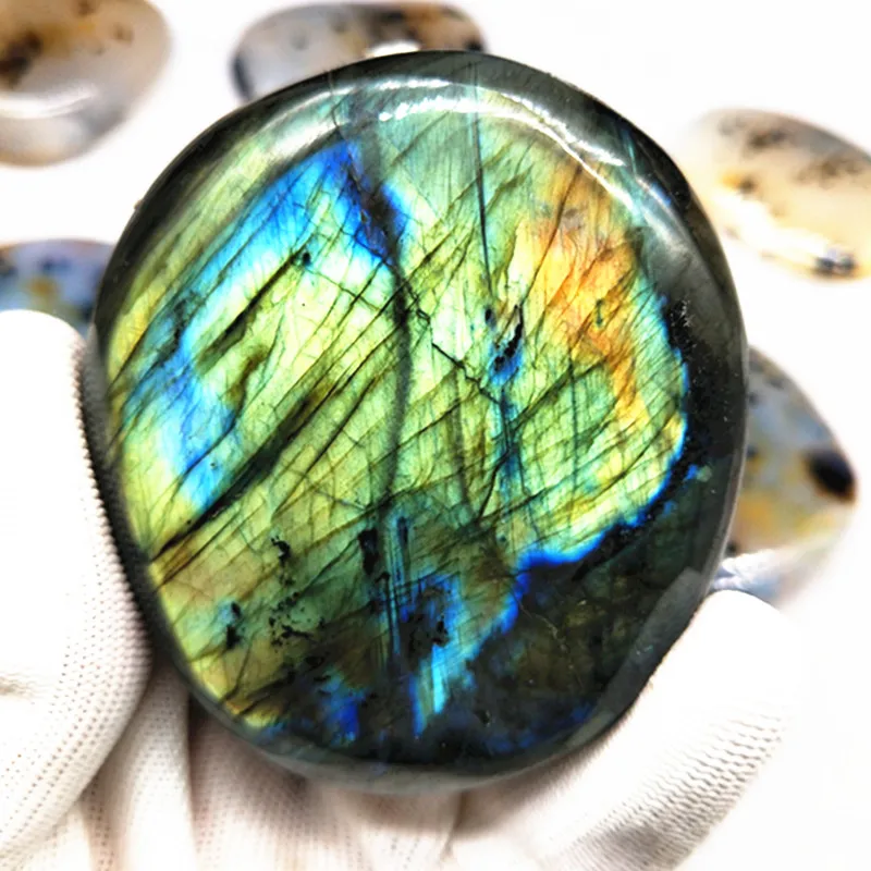 180 200g wholesale Natural Labradorite Crystal Rough Polished rock