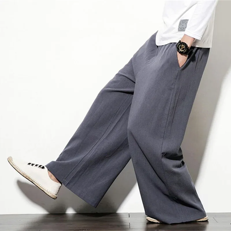 

Brand 2019 Autumn Plus Size Hip Hop Harem Pants Men Casual Loose cotton linen Trousers Drawstring Joggers large size 5xl 6xl 7xl