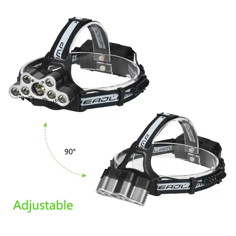 45000 LM 9X XM-L T6 led flashlight rechargeable Headlamp Headlight Travel Head Torch fanatic,use 18650 Battery #4S19 (4)