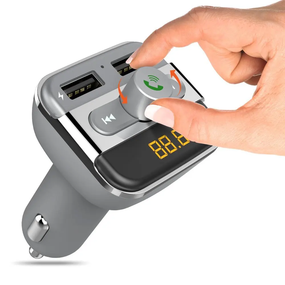 Jual YUANMINGSHI Universal Bluetooth Handsfree FM Transmitter Music Player Dukungan TF U Disk Ganda USB Charger Mobil spesifikasi YUANMINGSHI Universal Bluetooth Handsfree FM Transmitter Music Player Dukungan TF U Disk Ganda USB Charger Mobil