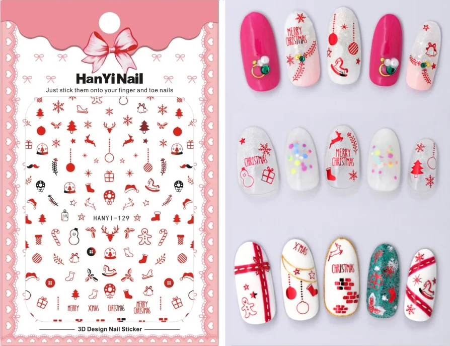 HanYiNail 104 134 2018 Новинка Весна Lucky Cat Fantacy цветы наклейки для ногтей Харадзюку советы