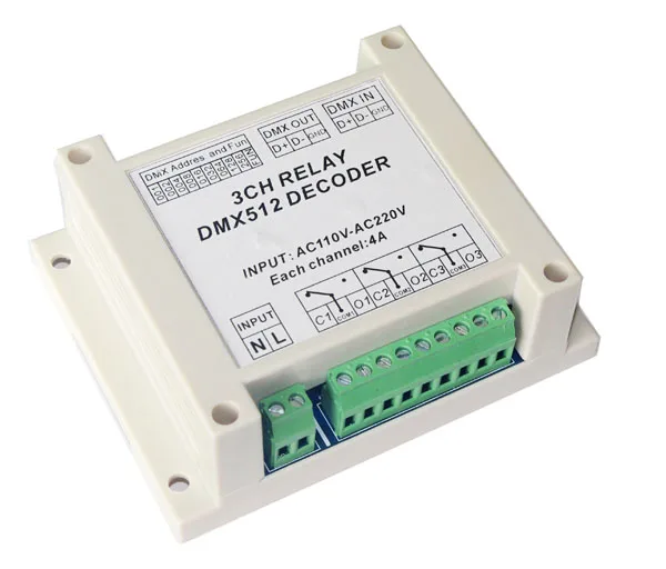 1 шт. AC110-220V 3CH светодиодный декодер DMX-RELAY-3 канала dmx512 3P реле RGB контроллер используется для светодиодной лампы светодиодные полосы