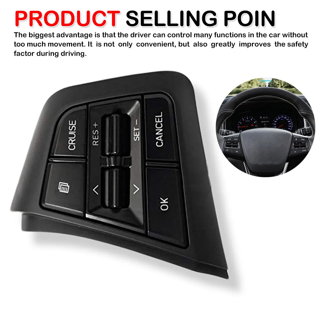 

1 Piece 96710C9000 For Hyundai creta ix25 2.0L Steering Wheel Cruise Control Buttons On Right Side 96710-C9000