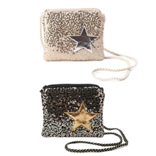 Детская сумка на плечо с блестками для девочек, сумка-мессенджер, Хобо, сумка через плечо, кошелек, портмоне