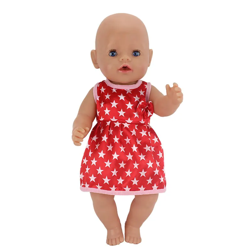Модное платье подходит для 43 см Zapf Baby Reborn Doll 17 дюймов кукольная одежда - Цвет: a1