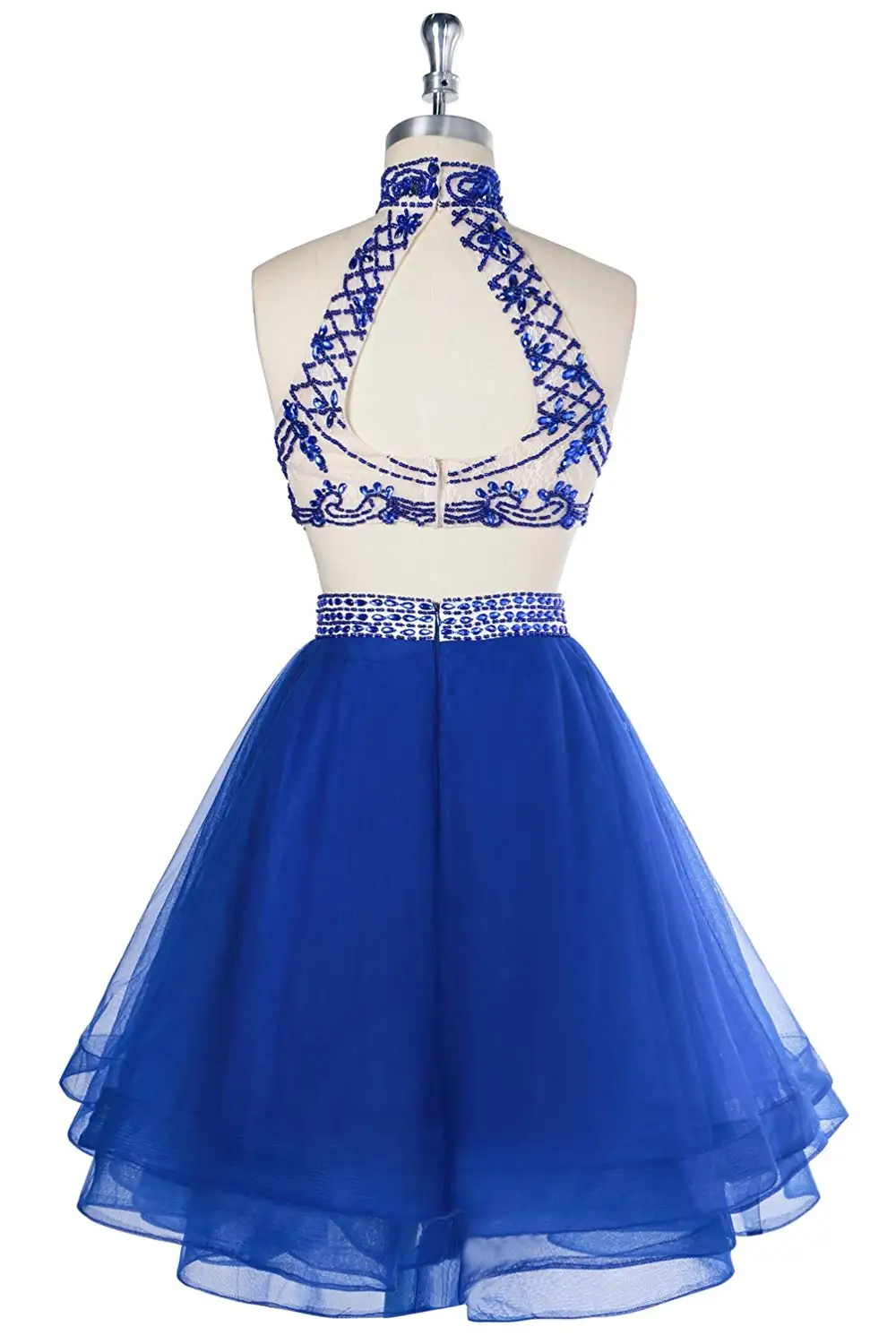 Janevini Charming Royal Blue Short Bridesmaid Dresses Two Piece Dress Crystal Beading Tulle A Line Girls Homecoming Party Gowns Bridesmaid Dresses Aliexpress