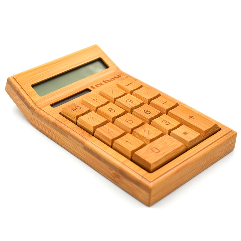Calculadora de Madeira de Bambu Solar Calculadora Techase Científica 12bits 18 Chaves Hesap Makinesi Financeira Cs19 11 techase cs19 calculadora científica 12bits 18 chaves
