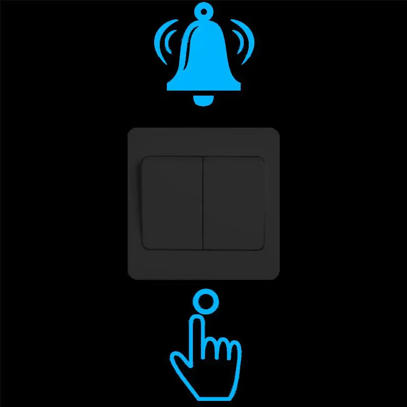 

Ring the Bell Vinyl Switch Sticker Glow in the Dark Funny Cartoon Bell Sign Wall Sticker Bathroom Bedroom Door Decal Home Decor