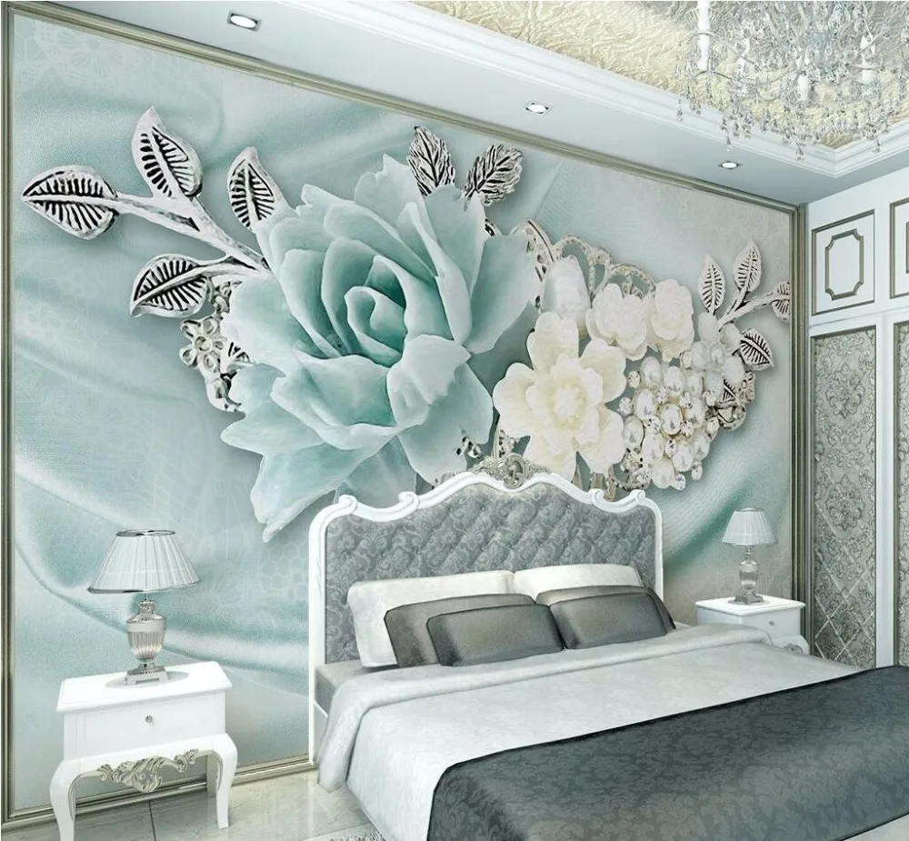 Beibehang personalizado foto papel de parede grande fresco 3d flores luxo 3d jóias tv fundo da parede 3d 34 HTB1PG2jlYsTMeJjy1zeq6AOCVXaf