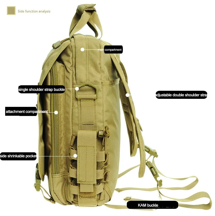 Мужской уличный тактический рюкзак, дорожная сумка, сумка для компьютера, сумка для ноутбука, сумка через плечо, сумка-мессенджер для военных, подходит для 14 дюймов
