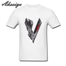 Camiseta de los Vikings Vintage blanca de manga corta de verano hip hop divertida camiseta de moda para hombre