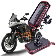 Bolso impermeable mejorado 2018 con GPS de teléfono para motocicleta, bolsa con soporte para teléfono de bicicleta, soporte para manillar de bicicleta, soporte para Moto, ranuras para tarjetas