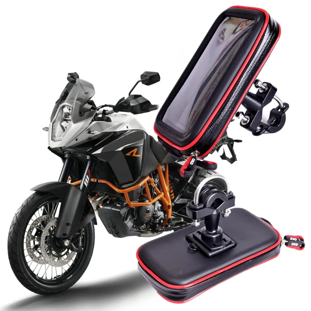  2018 Upgrade Waterproof Bag GPS Motorcycle Phone Holder Bag Bicycle Phone Holder Bike Handlebar Sup - 32864254622