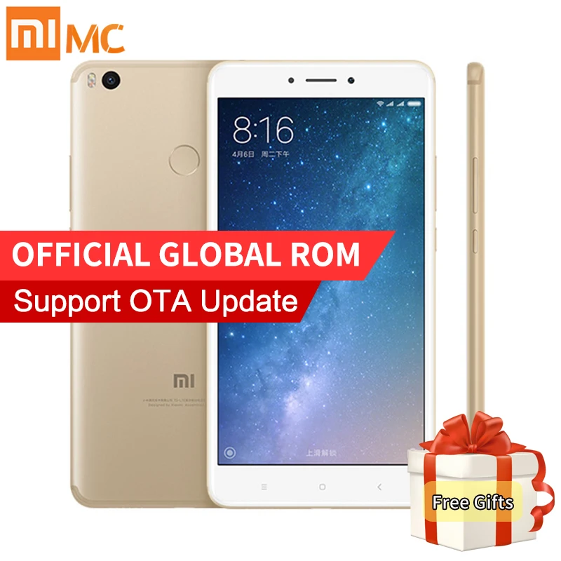 

Original Xiaomi Mi Max 2 Max2 Smartphone 4GB RAM 64GB 6.44" Display Snapdragon 625 Octa Core 12.0MP Camera 5300mAh Andriod 8.0