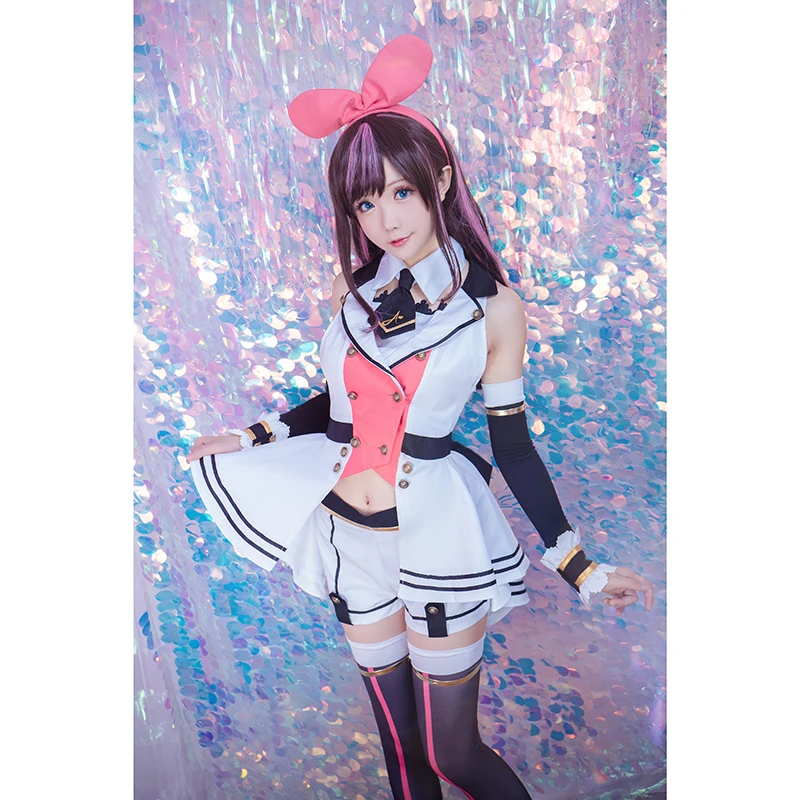 ROLECOS Kizuna AI Косплей головные уборы 65 см/25,6 дюйм(ов) длинные коричневые розовые аксессуары для волос косплей синтетические волосы