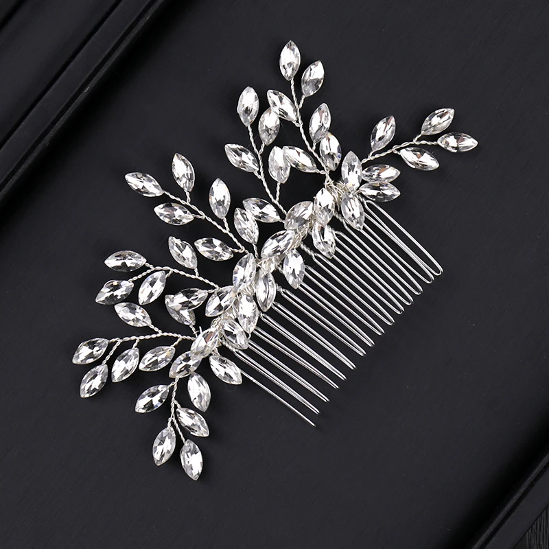

New Rhinestone Wedding Hair Comb Bridal Hair Combs Jewelry Accessories Trendy Crystal Head Ornaments Bride Headdress