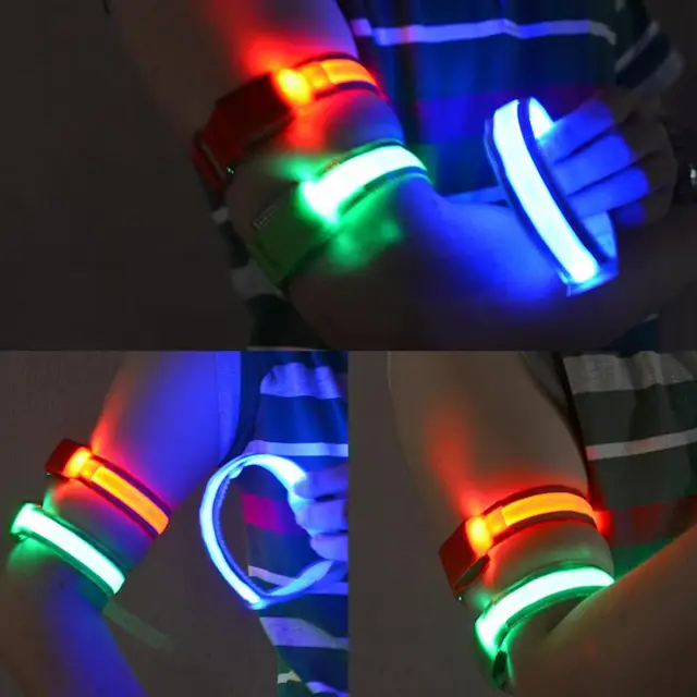 Outdoor Sports Reflective Safety Belt Arm Strap Night Cycling Running LED Armband