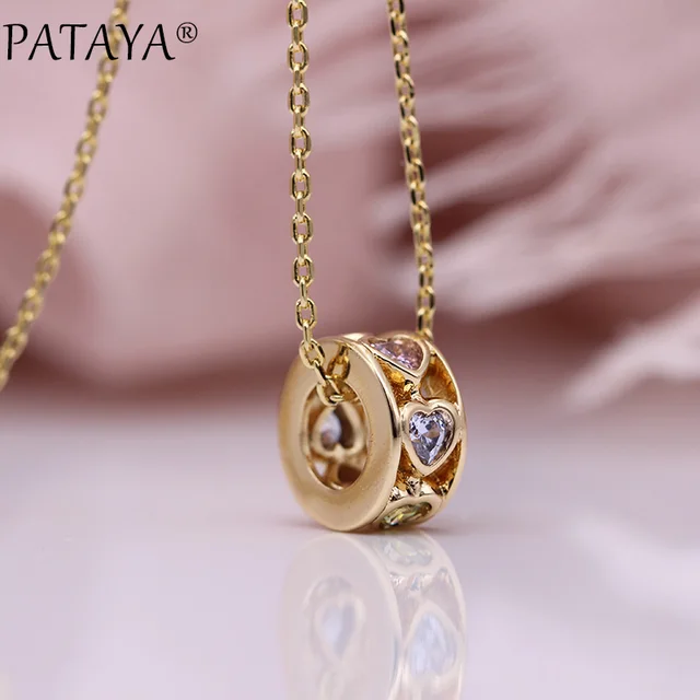 Papaya-collares largos de amor para mujer, joyería de boda de oro rosa 585, colorido, circón Natural, pendientes pequeños de lujo Papaya-collares largos de amor para mujer, joyería de boda de oro rosa 585, colorido, circón Natural, pendientes pequeños de lujo