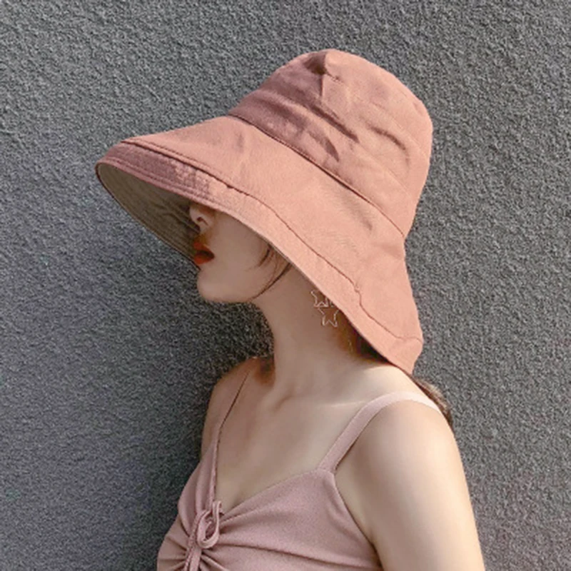 

Fashion Vingate Elegant Solid Acrylic Sun Hat For Women summer Hats Girl Beach Sun hat female waves large brim sunbonnet New