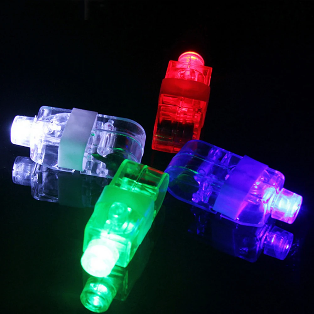 10 шт. Праздничные огни забавные светящиеся лазерные для пальцев на батарейках