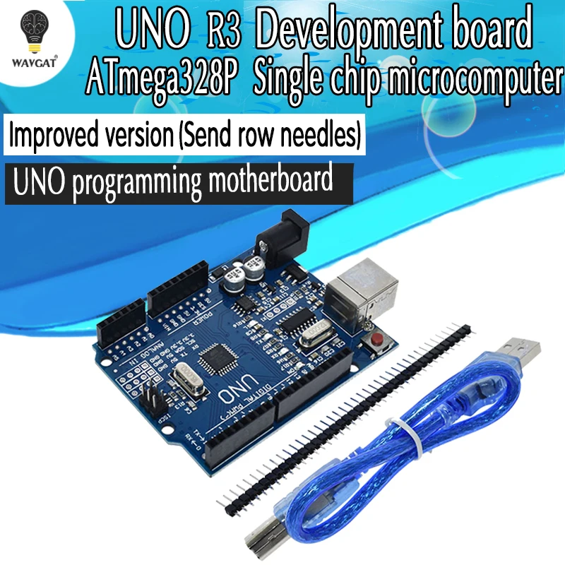 Модифицированная версия один набор UNO R3 CH340G+ MEGA328P Чип 16 МГц для Arduino UNO R3 макетная плата+ USB кабель