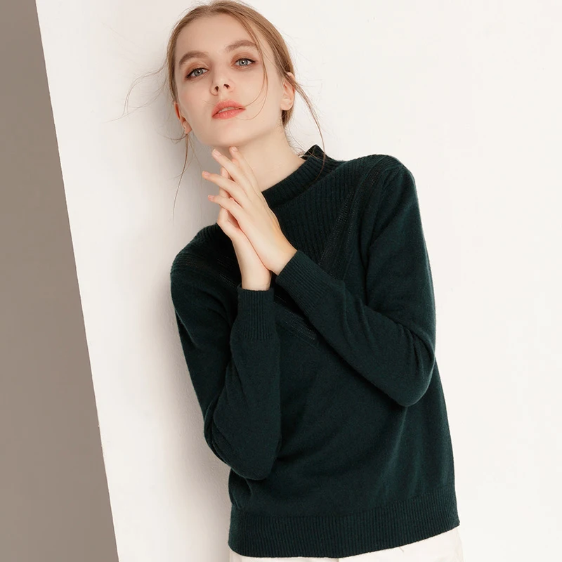 ZEHANGSEA-New Winter Quality Sweater Women's Short Round Collar Solid Color Simple Warm Large Size Casual Comfort Soft Sweater