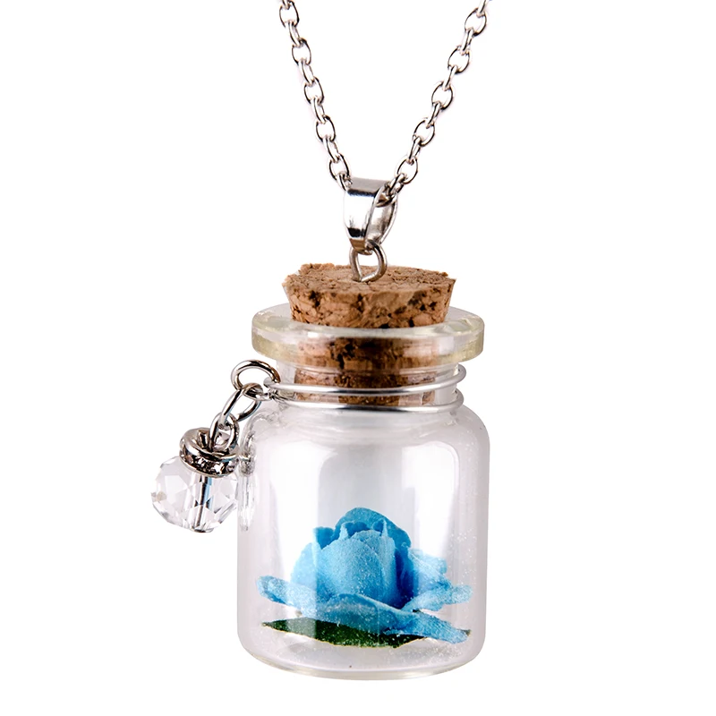 Necklace Trendy Round New Handmade Glass Bottle Necklace Boutique Glow Flower Pendant Jewelry For Women