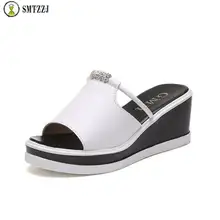SMTZZJ Soft Summer Women Shoes Platform Bath Slippers Wedge Beach Flip Flops Slippers Shoes Sandals Peep Toe Slides 2019 women beach slippers leather flip flops peep toe sandals flat slides sandals female ladies casual summer slippers shoes women