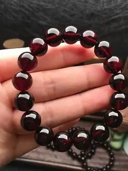 

Certificate Natural Blood Red Amber Gemstone Round Beads Bracelet 11mm For Lady Fashion Healing Charming Stone AAAAA