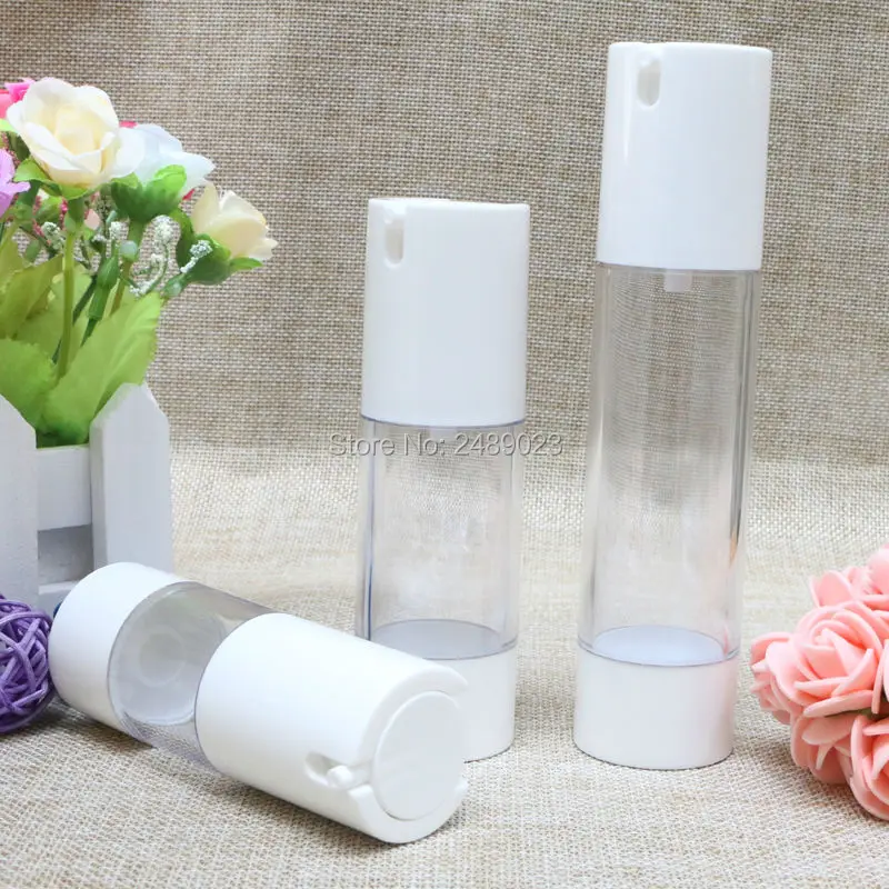 

Free Shipping High-grade 30ml 50ml White Lotion Refillable Bottle Plastic Pump Bottle Cleanser Cosmetic Containers 100pcs/lot