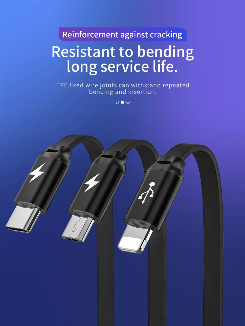 HOCO 3 в 1 USB кабель для iPhone X 8 7 6 3в1 Micro usb type C зарядный кабель для samsung S9 Универсальный мобильный кабель для зарядки телефона