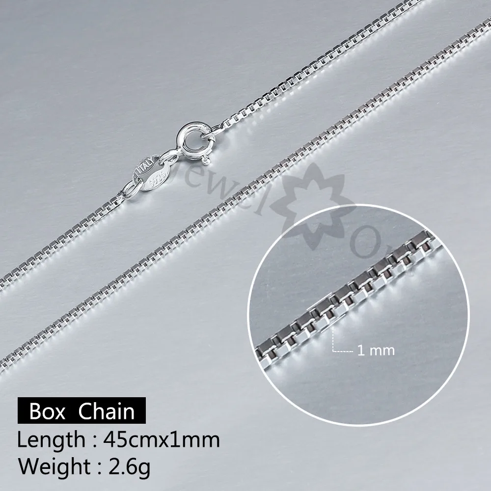 Box Chain 925 Sterling Silver Necklaces For Women 45cm / 50cm Necklaces & Pendants (JewelOra NE100369)
