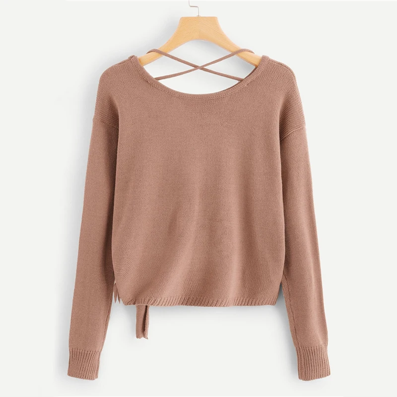 criss cross back sweater