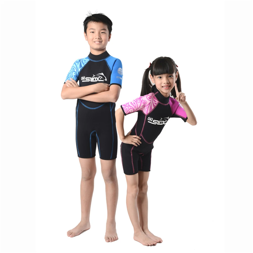 Дети Дайвинг костюмы 2 мм неопрен гидрокостюм обувь для мальчиков девочек на молнии каноэ одежда заплыва подводное плавание