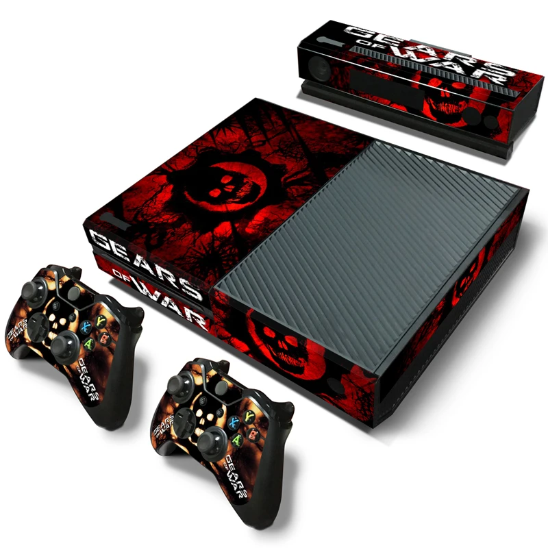 

OSTSTICKER High Quality PVC Gear of War Skin Sticker For Xbox One Console Skin Kinect Protective Cover free shipping