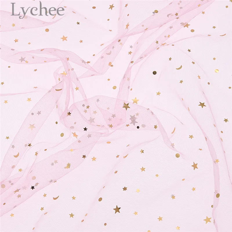 Lychee 50 см x 150 см Звезда Луна марлевая ткань высокого качества сетчатая ткань для шитья Ткань DIY материалы для вечернего платья