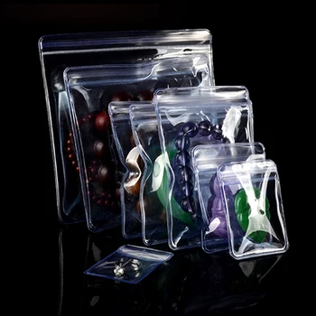 

7*11cm Clear Ziplock Plastic PVC Bag Anti-oxidation Reusable Package Pouch for Earrings Jade Necklace Gifts Packing Storage Bags