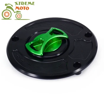 

Billet CNC Green Gas Fuel Tank Cap Keyless Cover For Kawasaki ZX10R ZX6R ZX14 Z1000 Ninja 1000 650R ER6N Versys Concours Z750